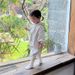 Baby Cotton Soft Oblique Zipper Hooded Long Sleeved Sweater Jumpsuit Korean Version Of The Baby Jumpsuit_viptrois.com