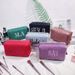 Makeup Tools & Accessories New Quilted Striped Velvet Cosmetic Bag Portable Hand Held Small Square Bag Simple Travel Storage Cosmetic Bag_viptrois.com