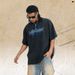 Washed And Dyed Text Slogan Printed Short Sleeve Men's Summer Loose Fit Pure Cotton Round Neck T-Shirt_viptrois.com