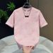 Pink Short Sleeved T-Shirt For Men Summer Round Neck Fashionable Couple Outfit Trendy Brand Versatile Stylish Design Top_viptrois.com