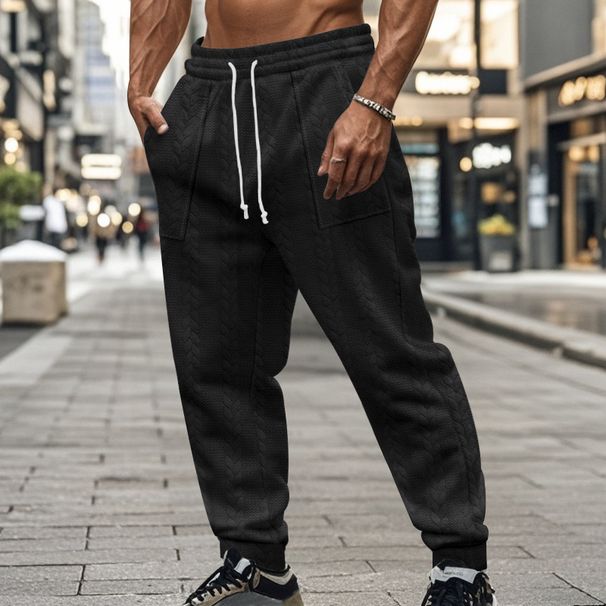 Hot Selling Men's Casual Pants 25 Cross Border Men's Clothing New Sports Jacquard Knitted Trousers Breathable Fashion Trend_viptrois.com