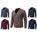 Men's Fashionable V-Neck Knit Sweater With Fleece Lining, Casual Winter Pullover For Autumn & Winter, Warm & Stylish Thermal Shirt _viptrois.com