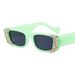 Fashion Pearl Inlaid Small Square Frame Sunglasses For Women New Retro Diamond Inlaid Trendy Street Shooting Sun Visor Sunglasses_viptrois.com