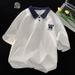 Men's Clothing Polo Shirt Short Sleeved T Shirt Men's Summer New Style Trendy Brand High End Versatile Casual Loose College Style Contrast Color Top_viptrois.com