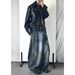 Men's Clothing Old Rubbed Color Jeans Design Reverse Waist Wide Leg Pants_viptrois.com