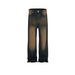 Men's Women's Straight Pants Unisex Same Style Washed, Distressed Yellow Dyed Multi-Size High Street Style Jeans Trendy_viptrois.com