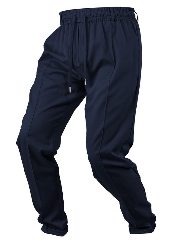 Men's Casual Elastic Waist Chino Pants Lightweight Comfortable Straight Leg Trousers For Spring Summer (Grey, Black, Navy, Khaki, Brown, )_viptrois.com