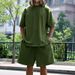 Summer Casual Retro Men's Suit Two Piece Set With Loose Short Sleeve T-Shirt And Shorts In Solid Color Style_viptrois.com