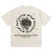 Retro flower digital printing American versatile short-sleeved T-shirt vintage heavy cotton loose trendy tops for men and women_viptrois.com