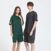 Men's Clothing Dengjue Men's Clothing Splicing New Sports Short Sleeved T Shirt 2025 Summer New Product Drop Shoulder Loose Cool Trendy Short Sleeved_viptrois.com