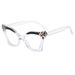 Women's Eyewear Frames Cat Eye Leopard Print Color Matching Glasses Frame Irregular Flat Glasses Niche Avant Garde Anti Blue Light Glasses Frame_viptrois.com