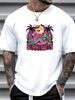 Summerween Skeleton Flamingo Halloween Summer Girl Women T-Shirt Top For Everyday Wear T-Shirt For Women Casual Stretched Female Women Top Graphic Tees Stylish Print Round Neck Short Sleeve Women Designer Clothes Streetwear Graphic Unisex Versatile_viptrois.com