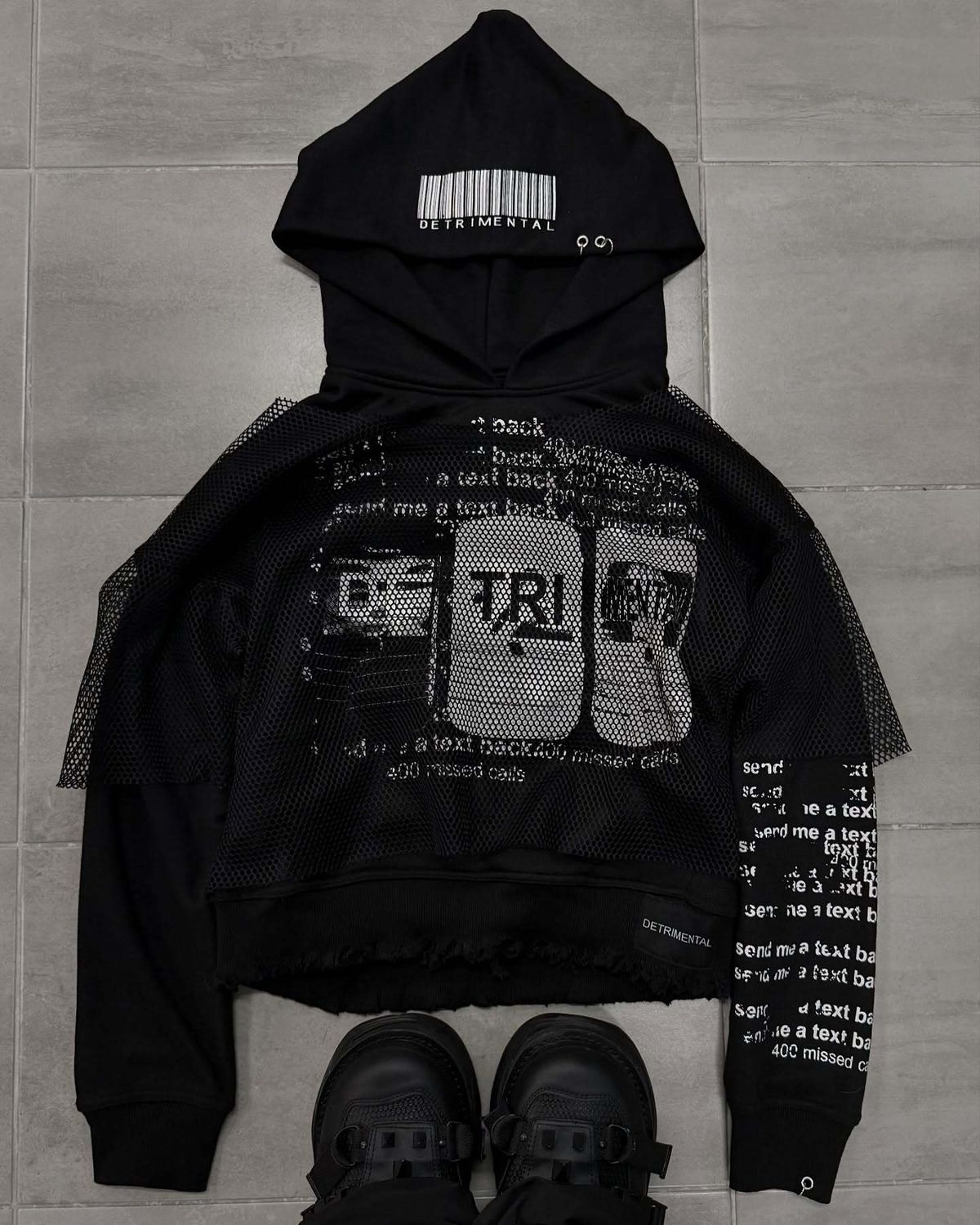 Men's Clothing Design Gothic Rock Hooded Sweatshirt Long Sleeved Top Pullover Hoodie_viptrois.com