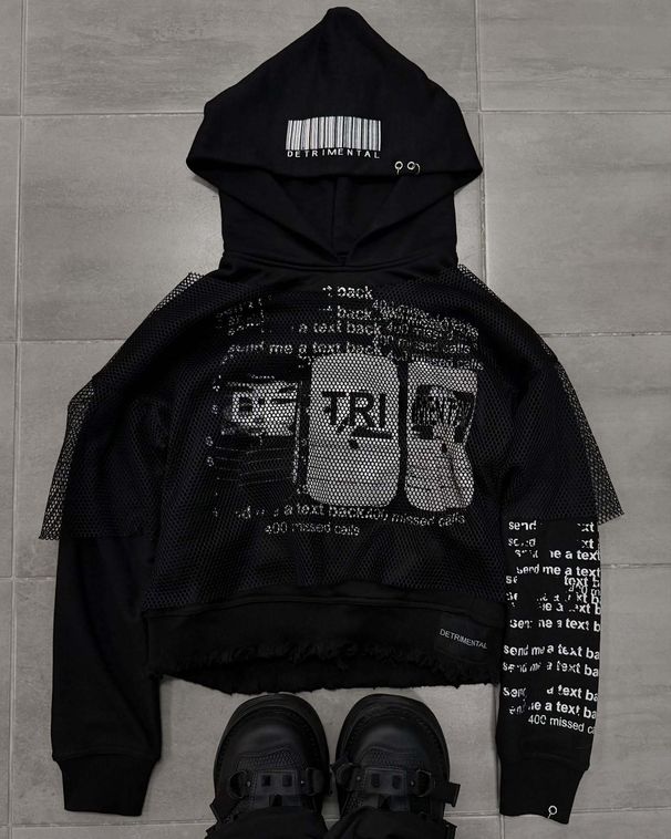 Men's Clothing Design Gothic Rock Hooded Sweatshirt Long Sleeved Top Pullover Hoodie_viptrois.com