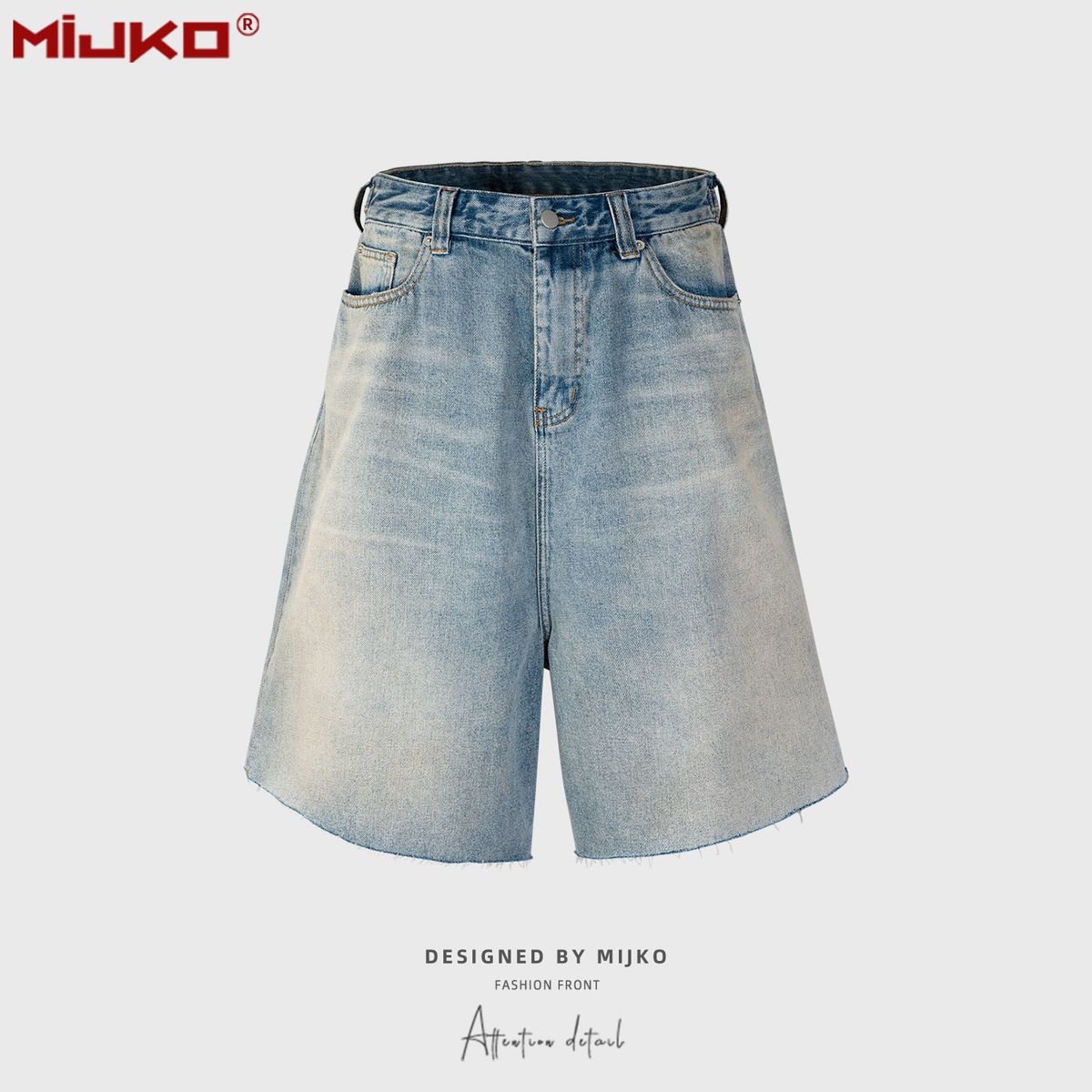 Men's Clothing Women's Spring And Summer New Cat Whiskers Torn Trousers For Men And Womenskater Distressed Raw Edge Denim Shorts_viptrois.com