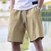 Men's Clothing Beach Pants Loose Sports Shorts Built In Briefs Solid Color Casual Versatile Beach Pants_viptrois.com