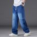 Men's Plus Size Relaxed Fit Straight Leg Jeans - High Waist Stretchy Comfort For Big & Tall Gentlemen (XL-8XL, Multiple Colors)_viptrois.com
