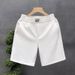 Men's Clothing Light Luxury Fuge White Shorts Men's Summer Outerwear Shorts Men's Casual Sports Mid Length Pants_viptrois.com