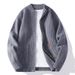 Men's Heavyweight Zip-Up Knit Sweater – Vintage-Inspired Oversized Cardigan (Classic Solid Color, Casual Layering Essential)_viptrois.com