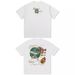 Autumn Winter New Design American Street Style H-painted Angel Earth Print Long-sleeve T-shirt Loose Washed Trendy_viptrois.com