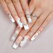 French Temperament Diamond Hand Made Nails With Flowers And Butterflies Long Hand Made Nails High Quality Goods_viptrois.com