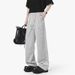 Men's Wheat Ear Pattern Thickened Casual Sweatpants Loose Straight Leg Wide Leg Flowy Heavyweight Long Pants Winter New Style_viptrois.com