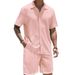Men's Shirts 2025 Summer New Men's Solid Color Short Sleeved Shirts Casual Suits_viptrois.com