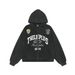 Letter Mottled Print Hooded Cardigan Sweatshirt Men's Spring And Autumn High Street Trendy Casual Washed Loose Jacket_viptrois.com