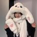 Radish Rabbit Lei Feng Women's Winter Warm and Cute Plush Hat Scarf Glove One Piece Thick Neck Set_viptrois.com