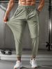 Men's Lightweight Nylon Joggers With Moisture-Wicking & Quick-Dry - High Stretch Athletic Tapered Pants For Gym, Running & Casual Wear (Black/)_viptrois.com