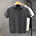 Men's Textured Knit Polo Shirt – Short Sleeve Casual Top With Contrast Collar (M-3XL, White/Black/Grey/Brown, Slim & Relaxed Fit)_viptrois.com