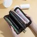 Wallet Card Cases Ladies Wallet Long New Swan Thermoplastic Hot Stamping Wave Pattern Fashion Large Capacity Double Zipper Clutch Bag_viptrois.com
