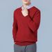 Pure 2024 Autumn Winter V-Neck Pullover Men's Sweater Plus Size Long Sleeve Basic Knitted Base Shirt_viptrois.com