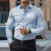 Men's New Four Sided Stretch Long Sleeved Shirt Spring And Autumn Thin Striped Business Non Iron Outer Wear Slim Shirt Men_viptrois.com