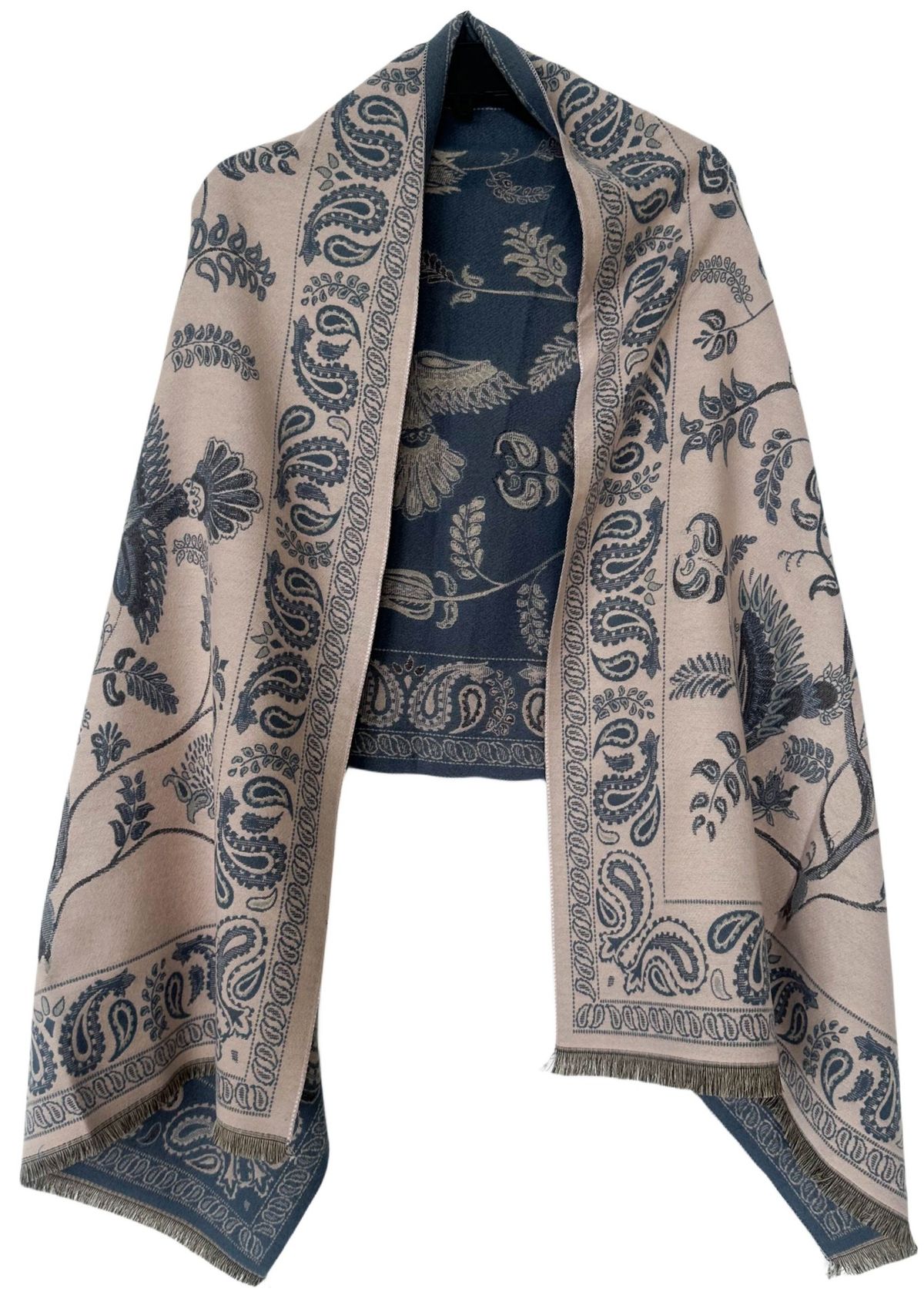Unisex Scarf Soft boutique jacquard cashew flower scarf shawl for dual use_viptrois.com