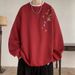 Printed Hoodie Men's Autumn Round Neck Loose Trendy Top Versatile Casual Jacket_viptrois.com