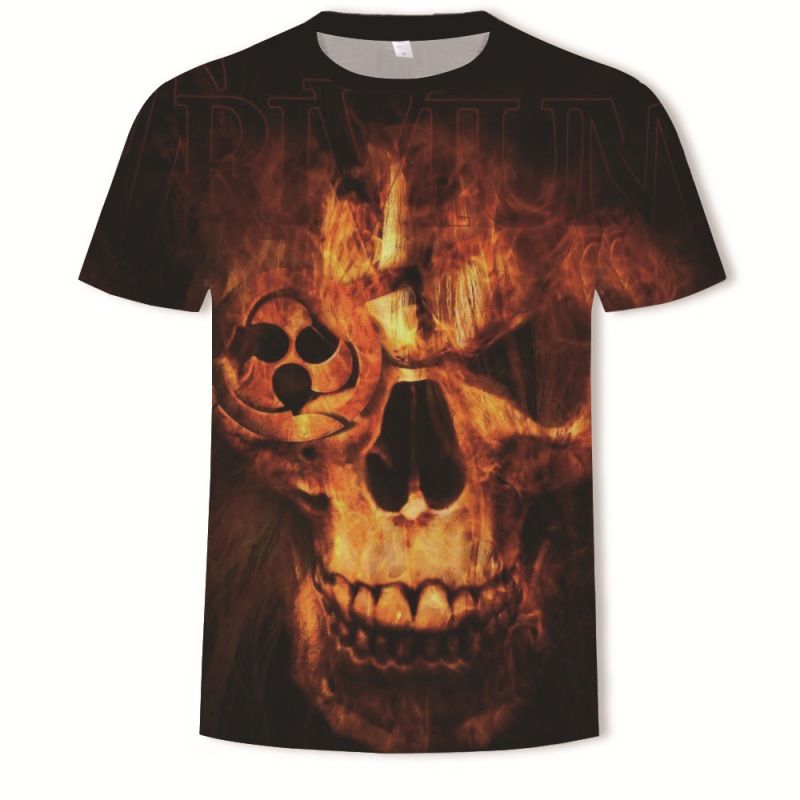 New Skull 3D Digital Printed Casual Trendy Men's Short Sleeved T-shirt_viptrois.com