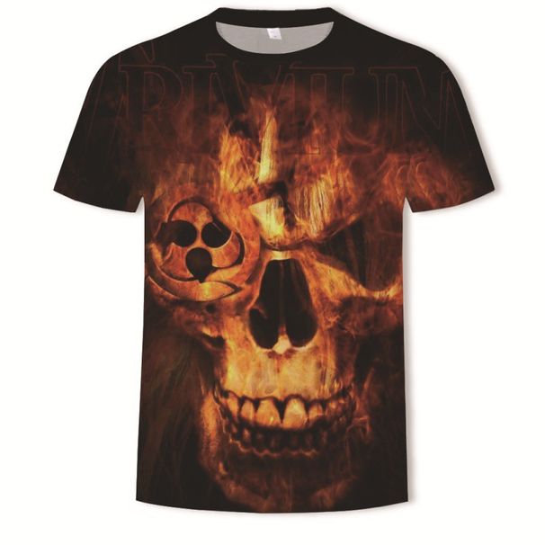 New Skull 3D Digital Printed Casual Trendy Men's Short Sleeved T-shirt_viptrois.com