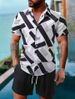 Men's Summer Vacation Trendy 3D Printing Hawaiian Men's Short Sleeved Shirt Shorts Suit_viptrois.com