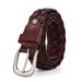 Cowhide hand-woven leather belt vegetable tanned leather first layer vintage cow leather belt_viptrois.com