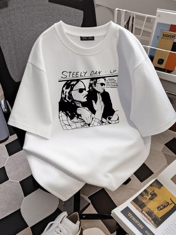 Steely Dan Shirt Vintage Graphic Full Sizes Short Sleeve TT7524 Casual Top For Everyday Wear Designer Clothes Summer Soft Streetwear Comfortable_viptrois.com