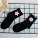 Socks Fashion Wool Flower Socks Women's Wooden Ear Edge Handmade Flower Women's Socks Sweet Three Dimensional Flower Mid Tube Socks Ins Socks_viptrois.com