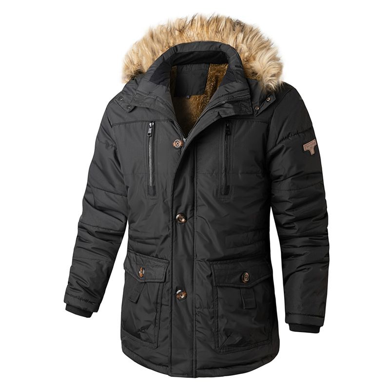 Padded Jacket Men's Jacket Large Size Men's Padded Jacket Hooded Padded Jacket Coated Top_viptrois.com