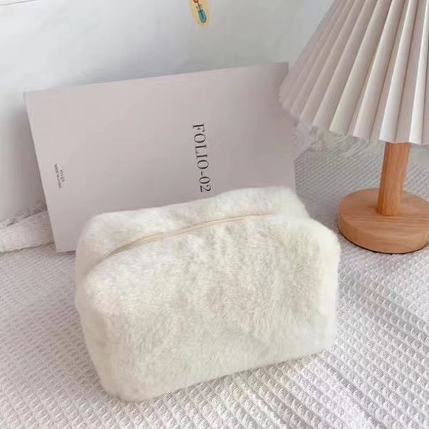 Plush Cosmetic Bag Niche Cute High-end Sense Convenient Storage Bag Large Capacity Toilet Bag Classification Multi-layer Bag_viptrois.com