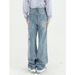 Men's Clothing Ripped Floor Mopping Pants Loose Washed Straight Jeans_viptrois.com
