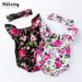 Children's clohing girl rose woven coon sleeveless jumpsui baby floral small flying sleeve climbing sui headwear_viptrois.com