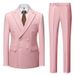 Hot Selling Men's New Double Breasted Suit Set In Spring And Autumn, Fashionable And Casual Solid Color Suit Two-piece Set_viptrois.com