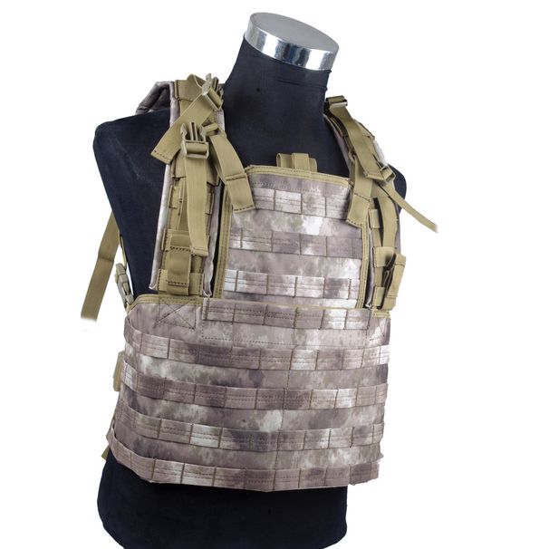 Tactical Vest MOLLE Chest Rig - Lightweight Nylon Harness For Airsoft, Hiking & Outdoor Adventures (Black/Grey/CP/A-TACS, One Size Fits All)_viptrois.com
