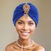 Spring New Forehead Tassel Pendant High End Retro Solid Color Fashion Temperament Turban Hat Ethnic_viptrois.com
