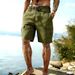 Men's Clothing Men's Cotton Linen Work Shorts Drawstring Elastic Waist Straight Leg Solid Color Breathable Everyday Beach Shorts Five Point Pants_viptrois.com